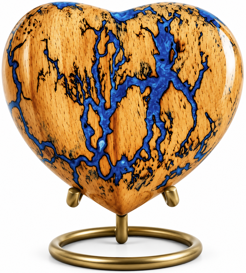Premium Heart-Shaped Resin Art Cremation Urn