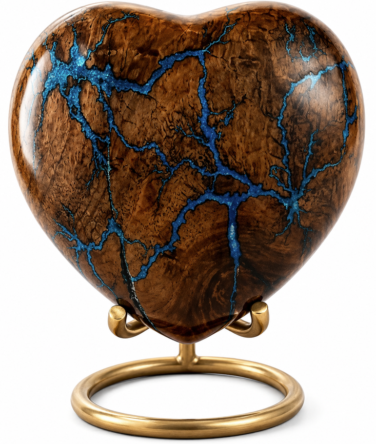 Premium Heart-Shaped Resin Art Cremation Urn