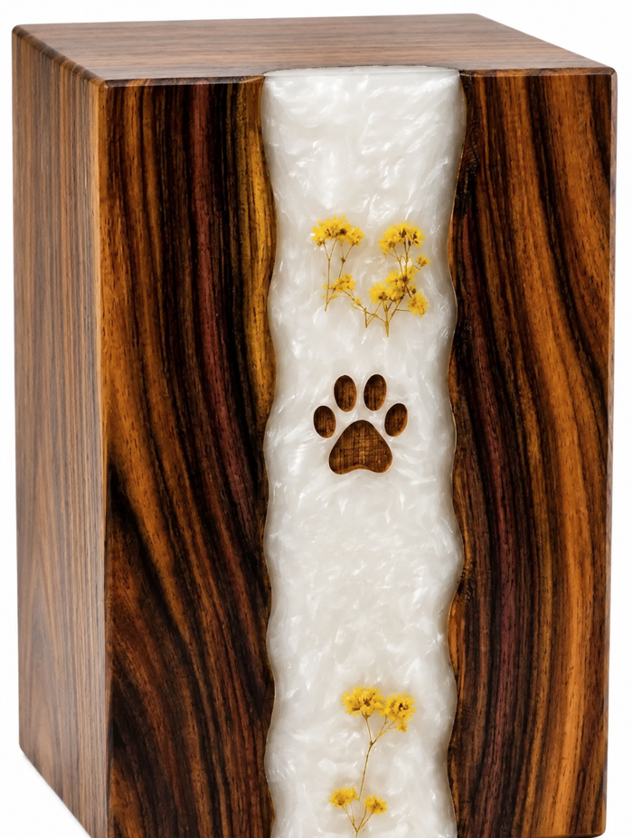 Premium Decorative Cremation Urn with Resin Inlay