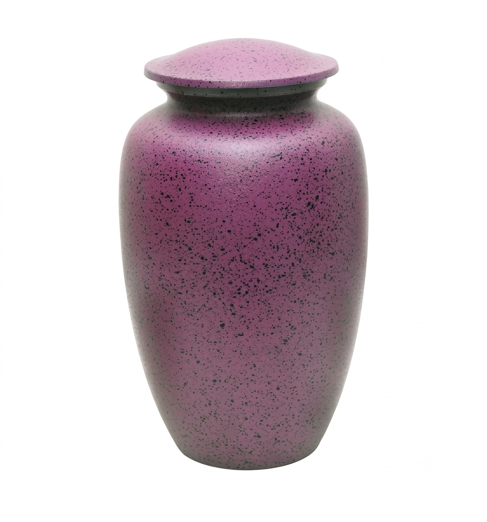 Orchid Pink Speckled Cremation Urn with Matte Finish