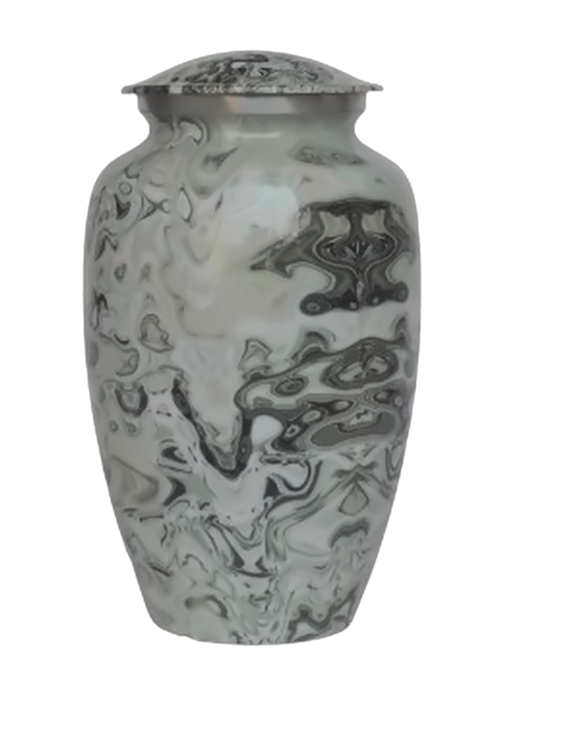 Grey Marble-Effect Cremation Urn with Swirled Pattern