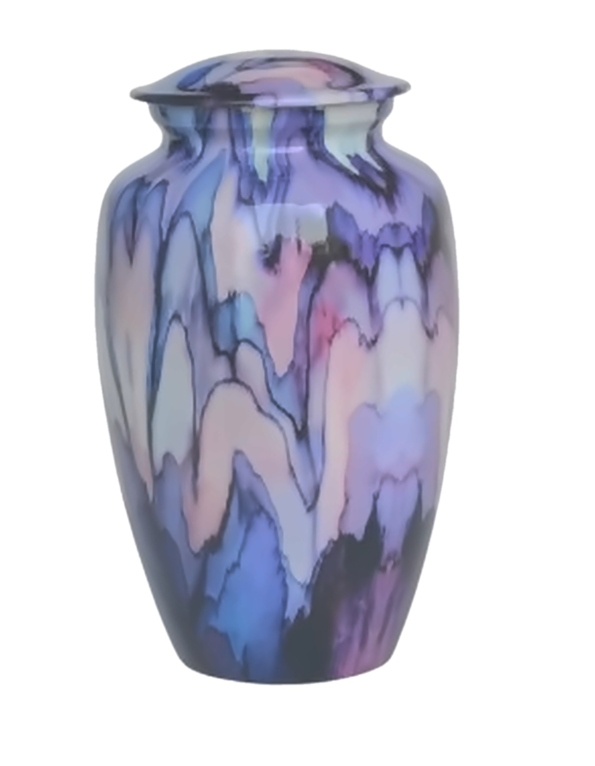 Purple & Pink Watercolor Cremation Urn with Dreamy Hand-Painted