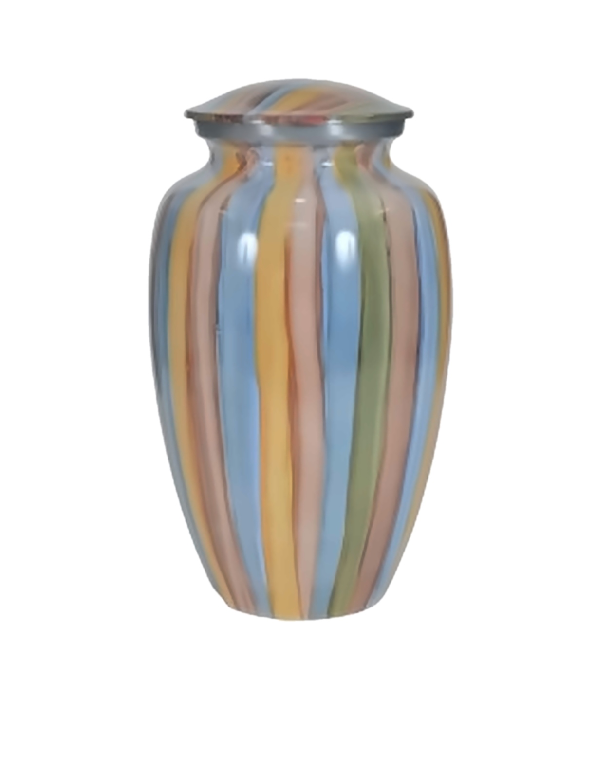 Pastel Rainbow Striped Cremation Urn