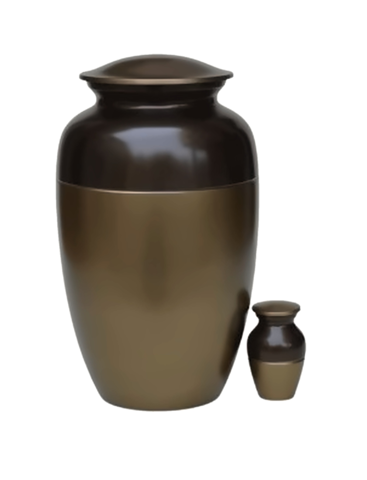 Bronze & Chocolate Brown Two-Tone Cremation Urn